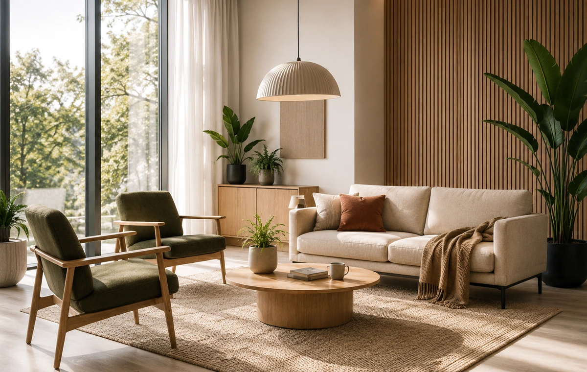 Lounge med soffor och fåtöljer